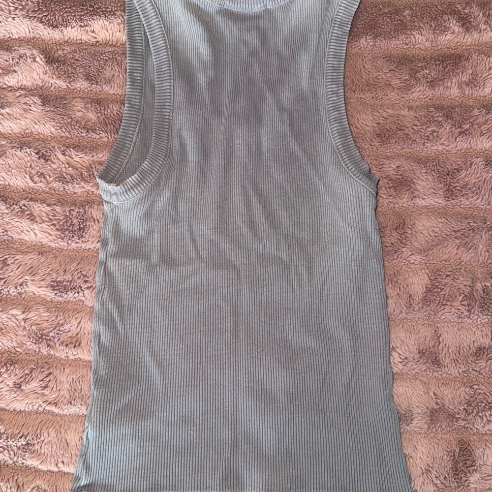 Agolde Gray Fitted Sleeveless Tank Top - Picture 3 of 3